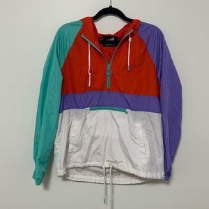 A.lab Hooded Color-block 90s Windbreaker L